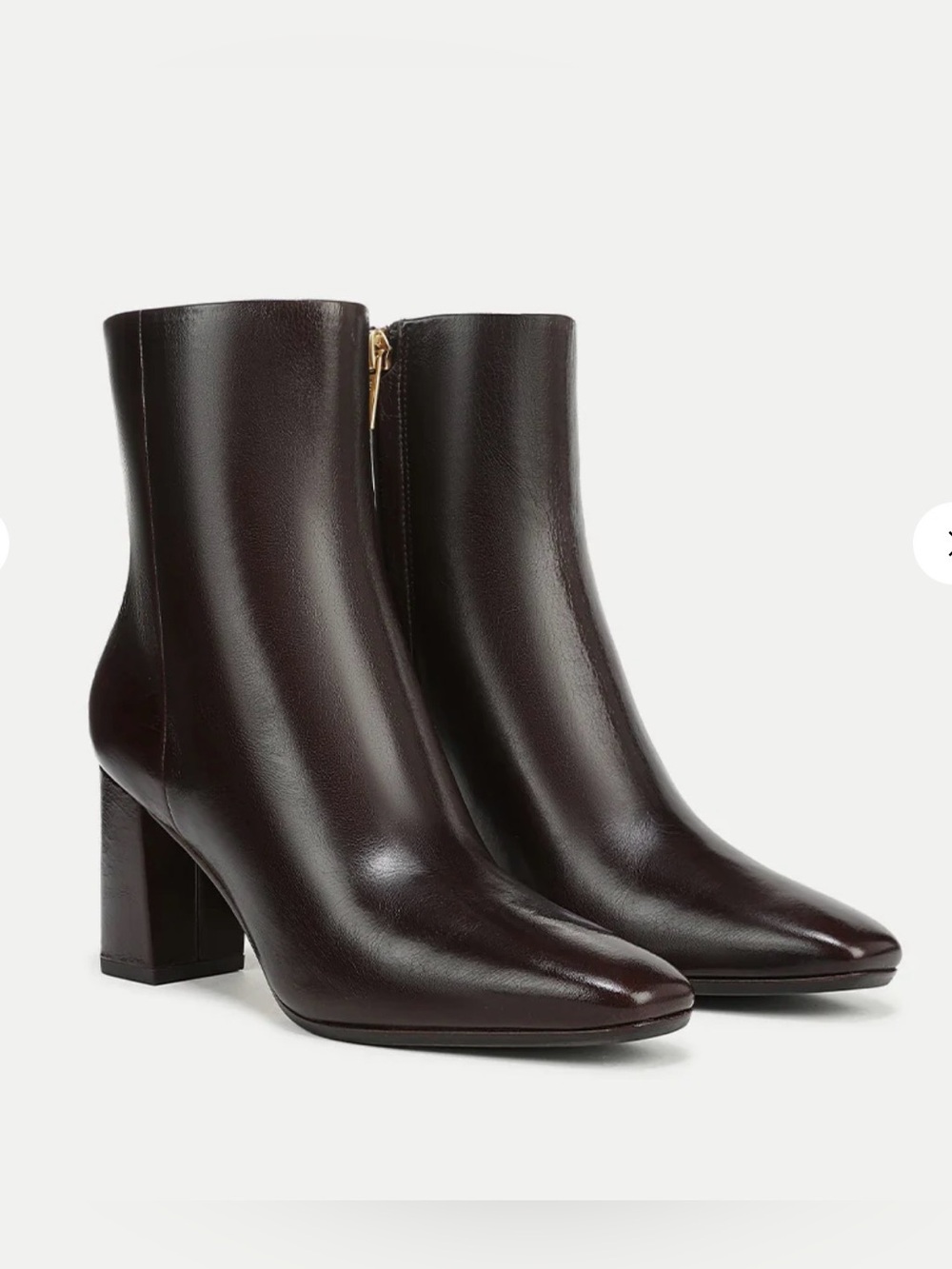 Veronica Beard Dark Brown Leather Block Heel Ankle Boots - Picture 1 of 3